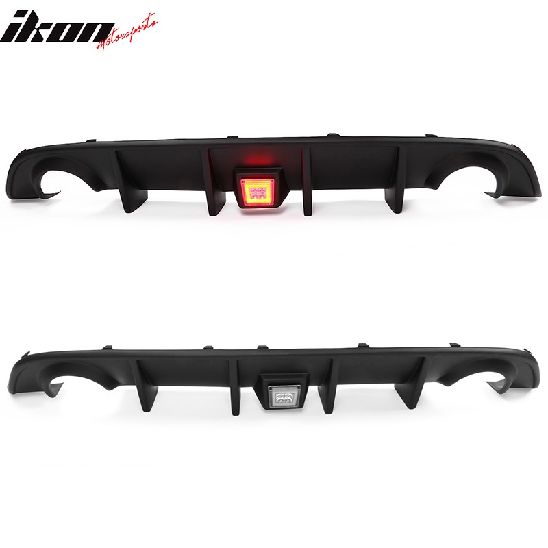 Fits 15-23 Charger SRT Rear Bumper Diffuser Lip Valance W/ Clear LED Brake Lamp
