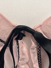 Victoria Secret Sexy Little Things 34c Lingerie Babydoll  Black Mesh Pink...