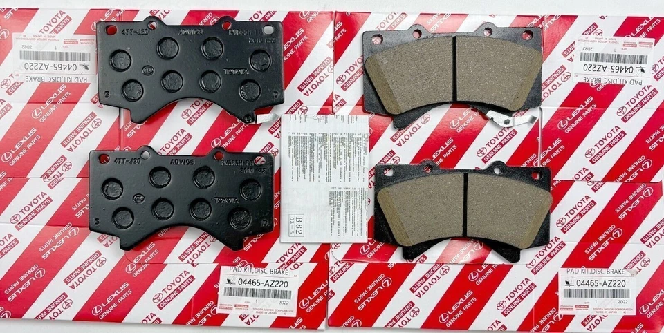 Juego de pastillas de freno delanteras Toyota Tundra Land Cruiser 2007-2021 originales OEM 04465-AZ220 Foto 3 de 4