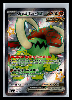 Great Tusk Ex 072 Black Star Promo Pokemon Paldean Fates Near Mint 072