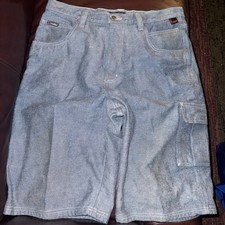 FUBU Light Blue Carpenter Baggy Shorts - Size 38 - Vintage Denim Hip Hop