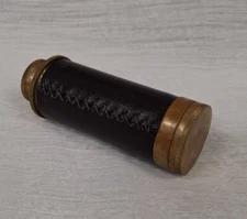 Vintage Brass & Leather Nautifcal Maritime Spyglass Scout Pirate Teleschope 6"