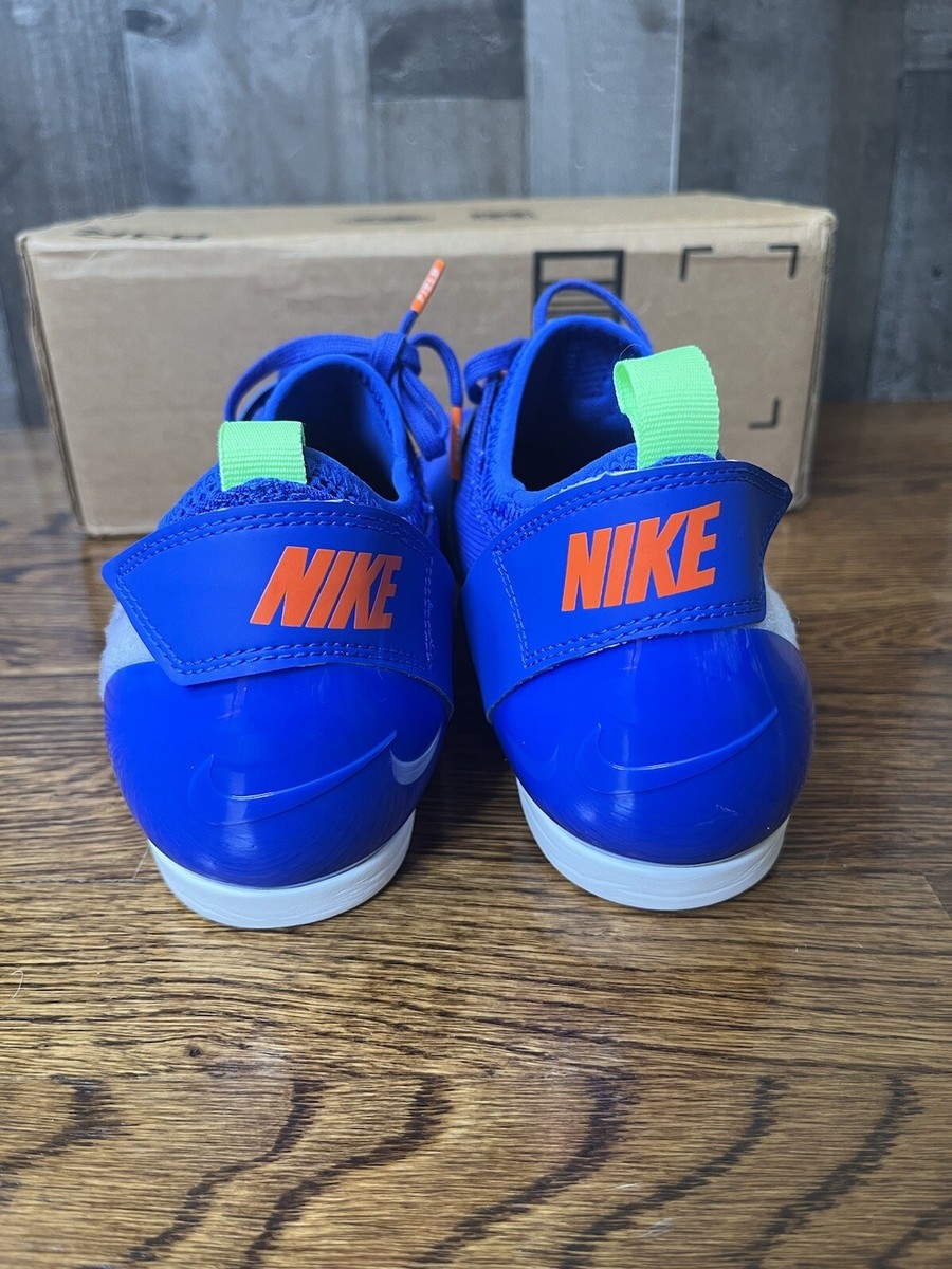 Nike Pole Vault PV Elite Track Field Spikes Racer Blue men's size