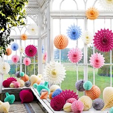 PARTY HONEYCOMB BALL FAN LANTERN HANGING Birthday Easter Home Wedding Decoration