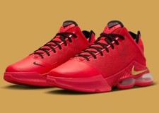 Nike Lebron 19 Bajo Carmesí Rojo Negro Dorado Para Hombre Talla 9.5 Nuevo Con La Caja Original