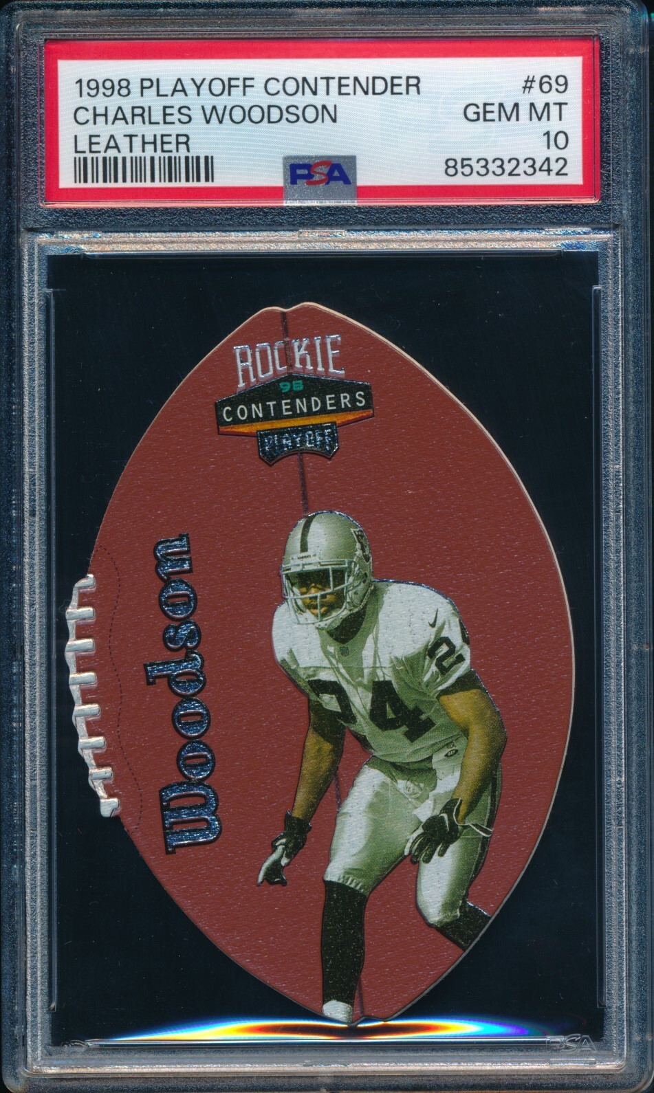 Charles Woodson Playoff Contenders Leather #69 Base