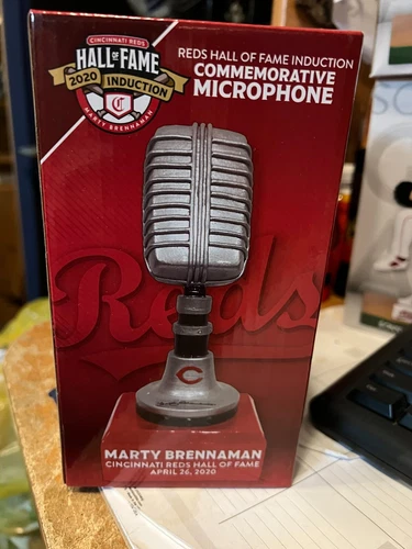 MARTY BRENNAMAN MICROPHONE STATUE--REDS HALL OF FAME-----SGA----2020