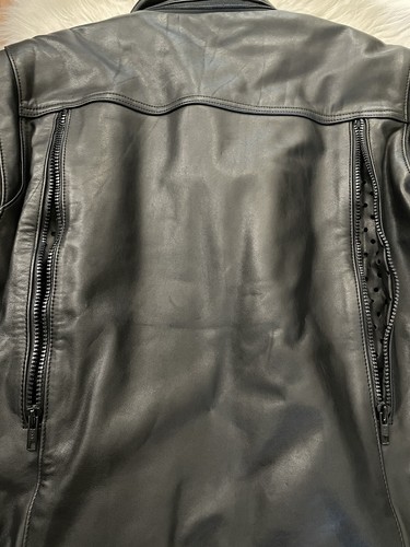 VINTAGE FIRSTGEAR by Hein Gericke, Leather Motorcycle Jacket Black Size M TALL - Picture 16 of 21