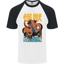 Kaiju Dragon King Ghidorah Japanese Monster Mens S/S Baseball T-Shirt