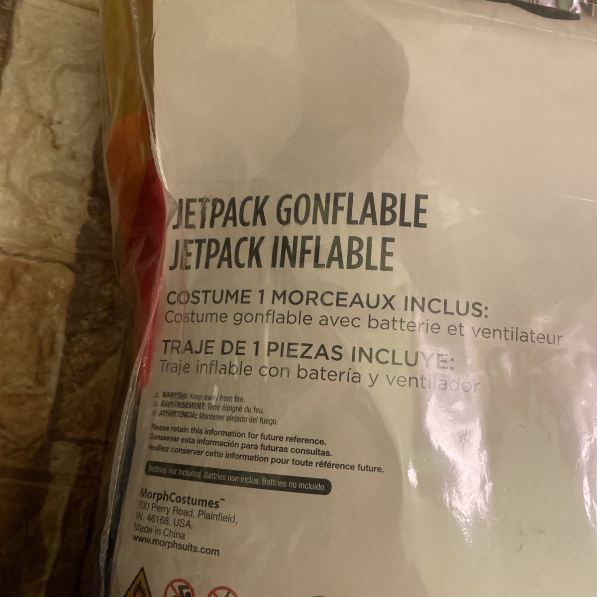 Inflatable Jetpack with Flames Halloween Costume for Children