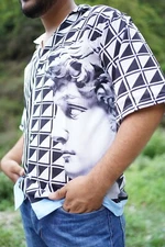 DUNI Statue Face Printed Casual Shirt