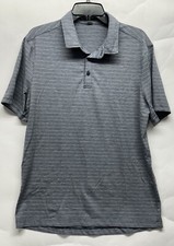 Lululemon Mens Size M Gray Evolution Short Sleeve Polo Shirt J113