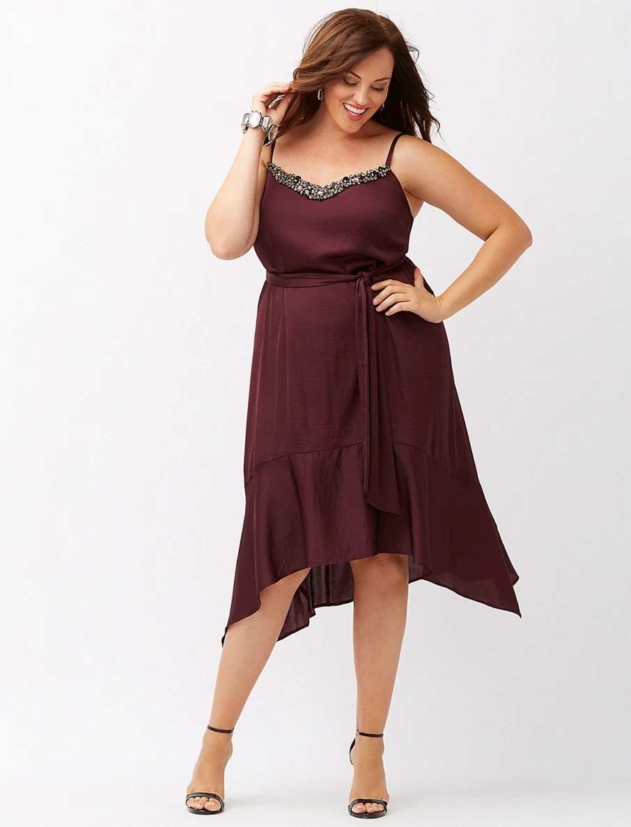 Lane bryant burgundy clearance dress