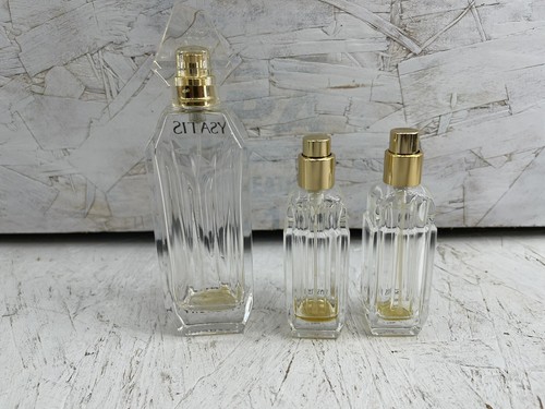 LOT 3 EMPTY GLASS PERFUME BOTTLES Ysatis GIVENCHY - Picture 2 of 3