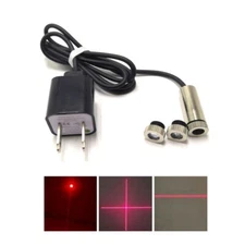Focusable 650nm 5mw Red Laser Diode Module Dot+Line+Cross Lens with 5V Plug