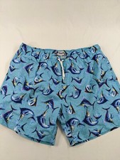 Trunks Surf and Swim CO. Men XXL Marlin Sword Fight Blue Swim Trunks