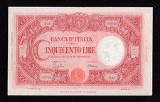 CINQUECENTO 500 LIRE BARBETTI GRANDE C REPUBBLICA SOCIALE DECRETO 17/08/1944