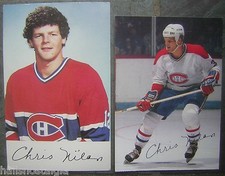 Two Chris Nilan Montreal Canadiens NHL Photo Postcards