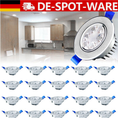 6/12/20X LED Einbauleuchte Einbau Spot 230V 3W Einbaustrahler Decken Leuchte Set