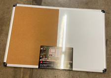FORAY MAGNETIC DRY ERASE WHITE BOARD/ CORK BULLETIN BOARD 24"X36" WALLMOUNT