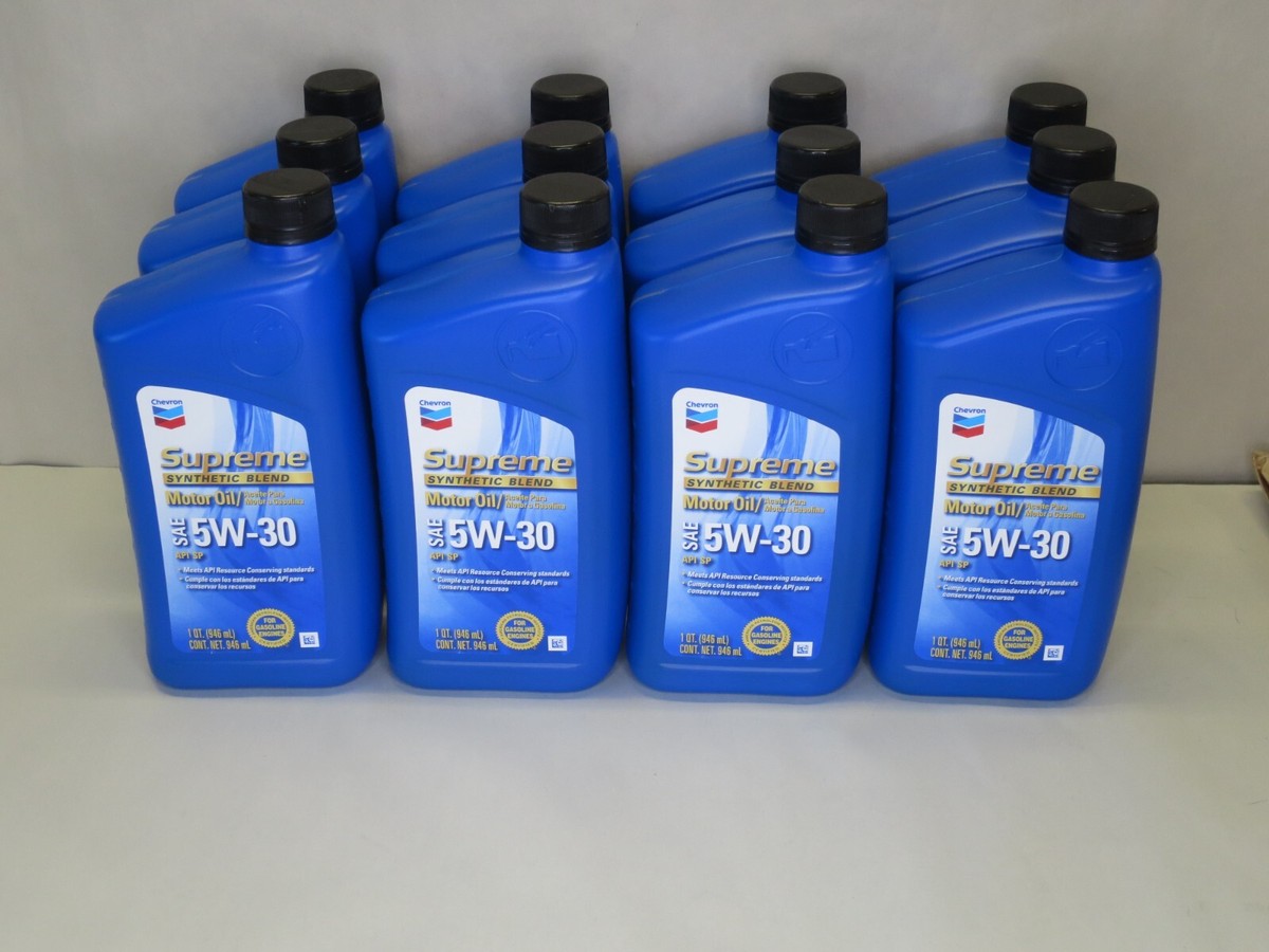 Chevron Supreme Synthetic Blend Motor Oil 5W-30, Case of 12