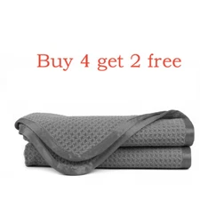 CarCarez Microfiber Waffle Weave Towel Large size 16" x 24" ,380 GSM ,Gray