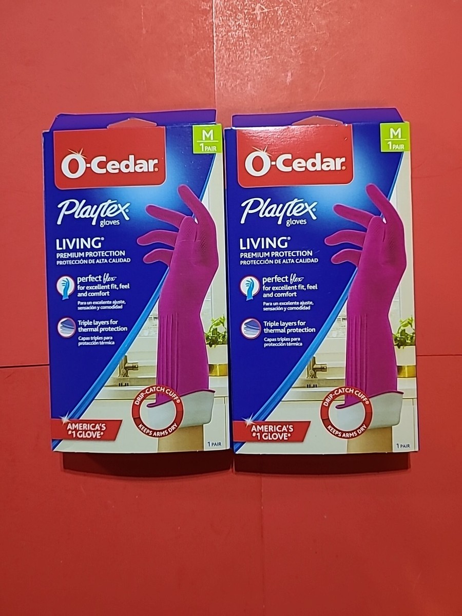 Playtex Living Reusable Rubber O-Cedar Cleaning Gloves Pink