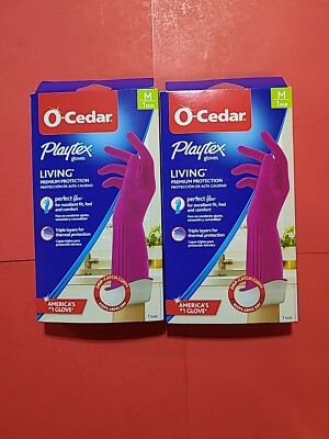 Playtex Living Reusable Rubber O-Cedar Cleaning Gloves Pink