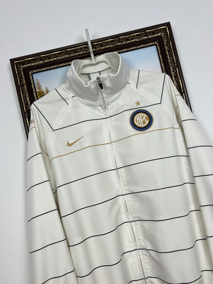 【美品・未使用・レア】Nike Inter Milan 長袖ジャージ インテル Vintage Nike Inter Milan Football Jacket Soccer White Zip