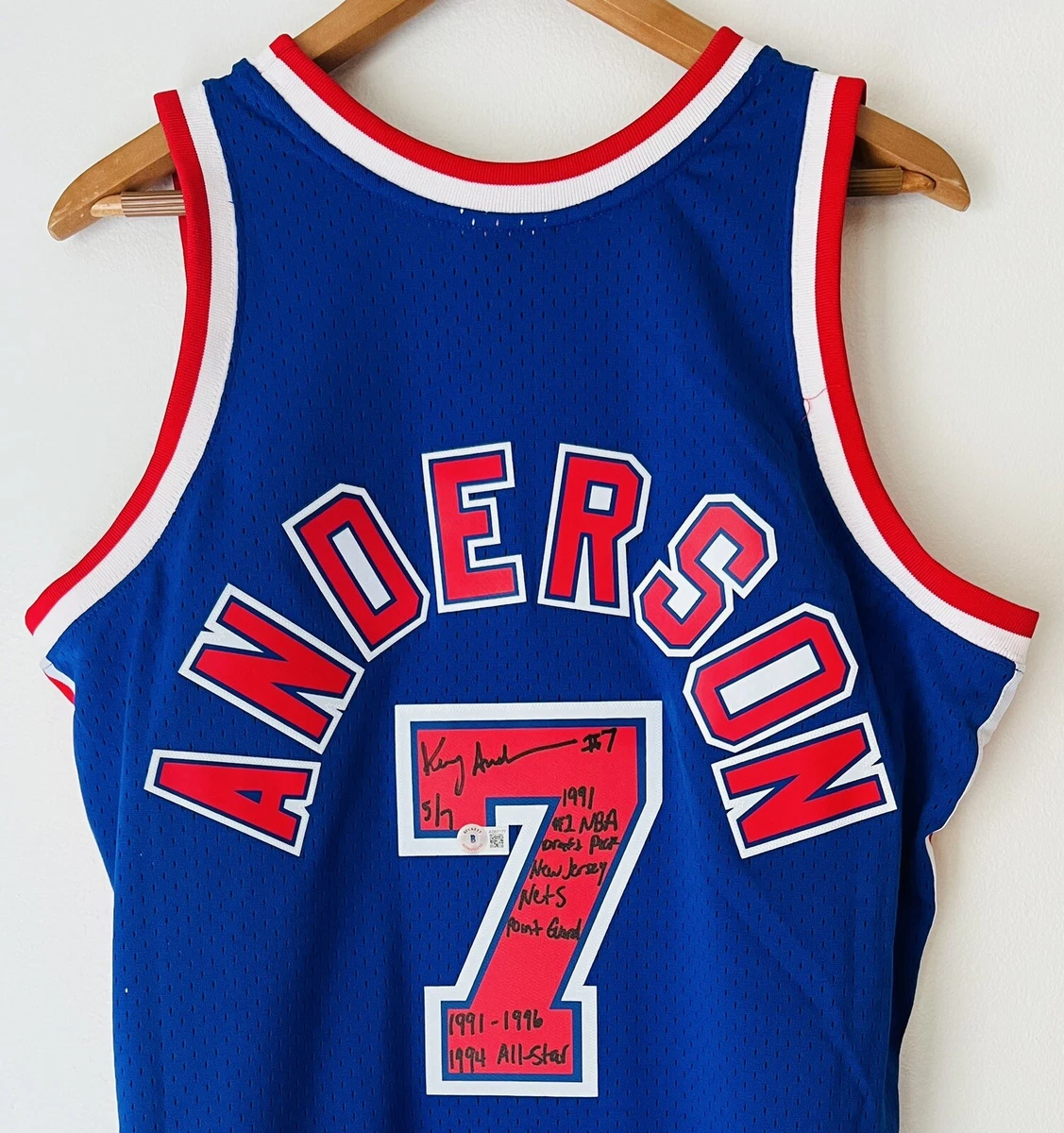 Kenny Anderson Signed Inscribed New Jersey Nets Mitchell & Ness