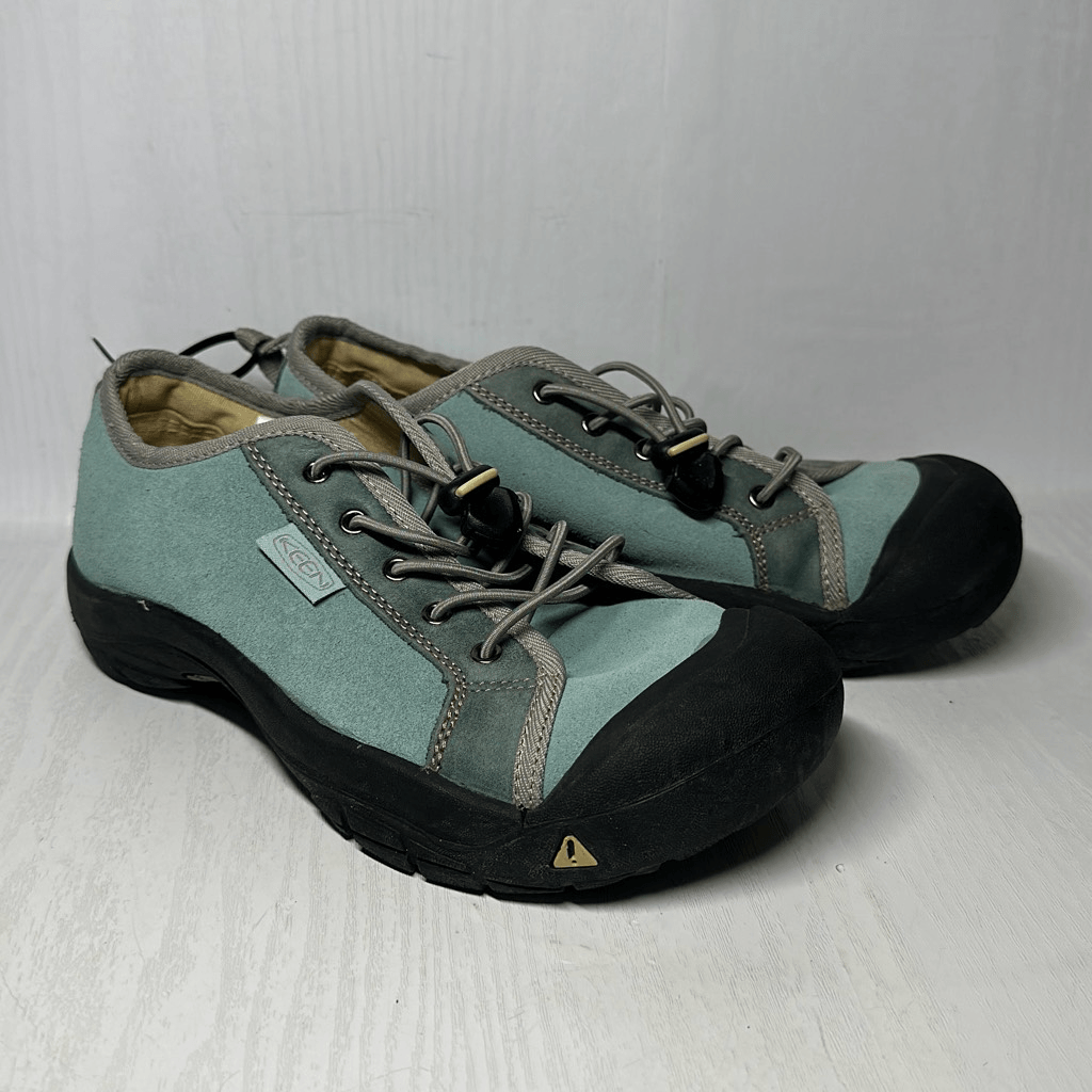 KEEN Scarpe da trekking nabuk da donna verdi nere taglia 5