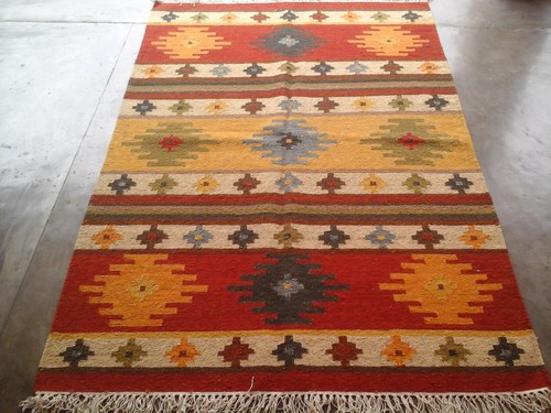 Kilim Rug Turkish Handmade Super Fine Usak Oushak Kelim Rug 4x6 feet Carpet - Picture 2 of 3