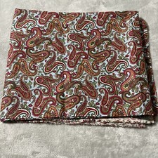 PAISLEY QUILTING Fabric Lt Blue W/ Red, Green, Pink 100% Cotton Fabric Unwashed