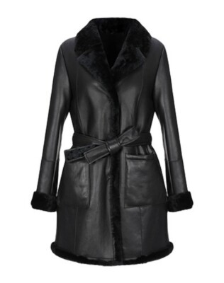 NEW Ladies Shearling Coat OLIVIERI 100% sheepskin US Size 12 Made in Italy