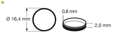Fleischmann HO 648008 Traction tire set  10 pieces, diameter 16.4 mm, width 2 mm