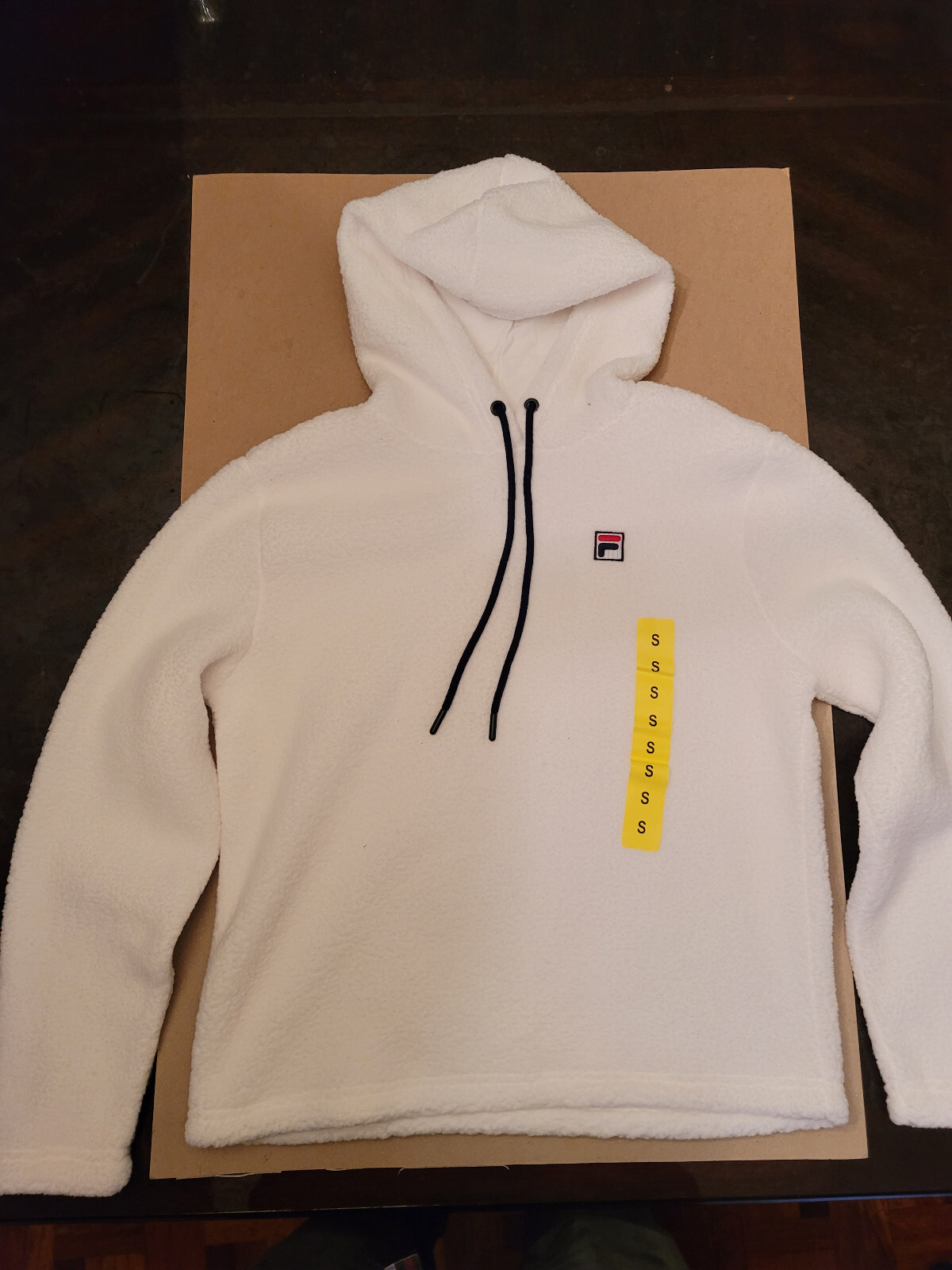 FELPA CON CAPPUCCIO SHERPA BIANCA FILA WOMANS CROP TAGLIA SMALL