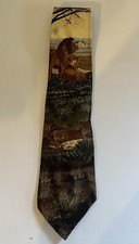 AM79 Endangered Species Lion Neck Tie Made in the USA Silk 4"