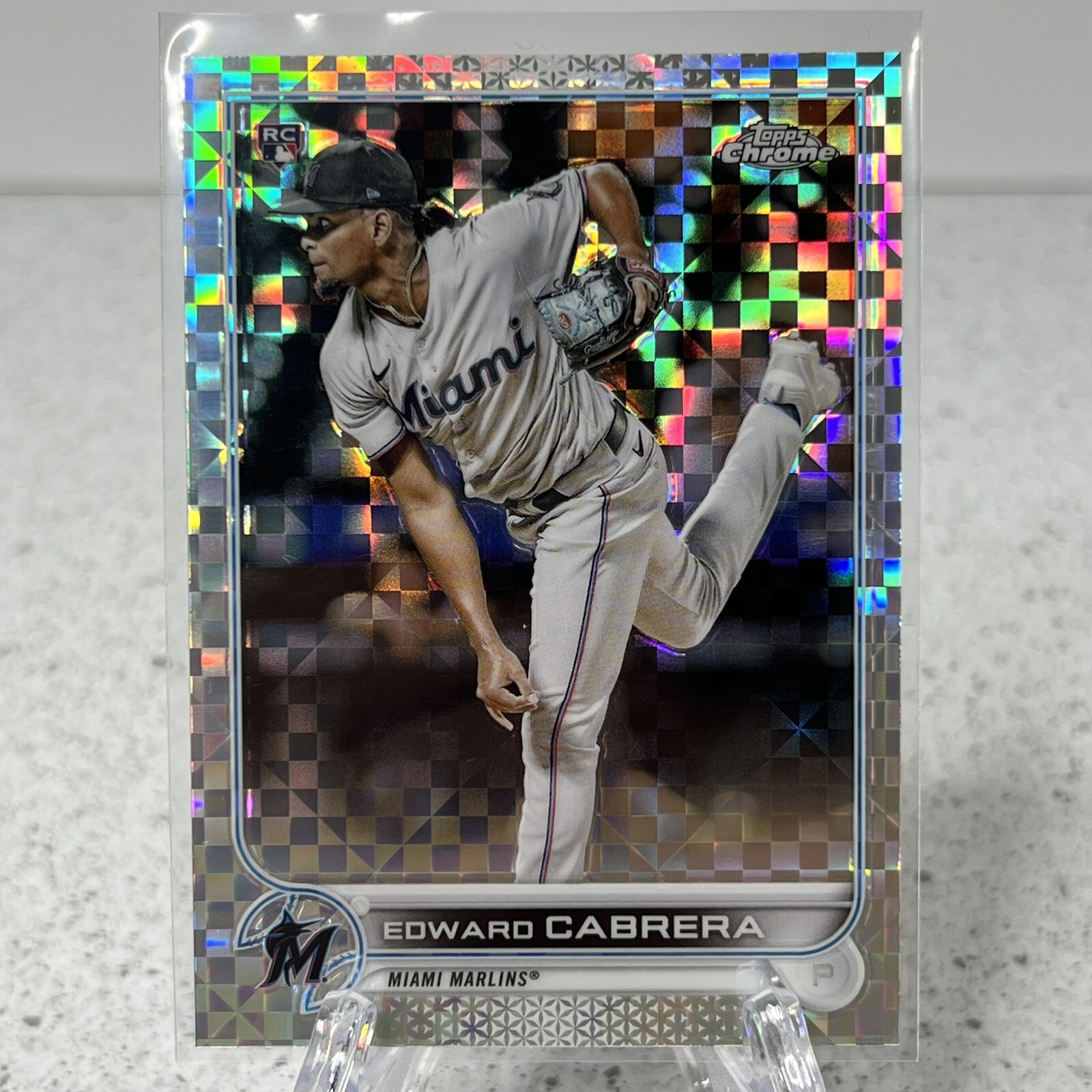 2022 Topps Chrome Edward Cabrera Rookie X-Fractor #64 Miami Marlins 🔥🔥🔥