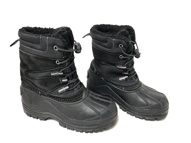 Botas de pato impermeables para nieve negras con cordones Lands End Youth talla 3M para niños Foto 4 de 4