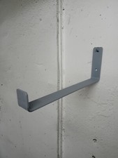2x HANGING STORAGE BRACKETS 30mm Wide x 10" Long x 4" High In Light Grey. New.