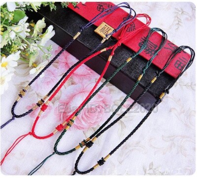 5pcs Black Red Green Rope Cord String Hand Knotted Rope Necklace Diy Jewelry Tie