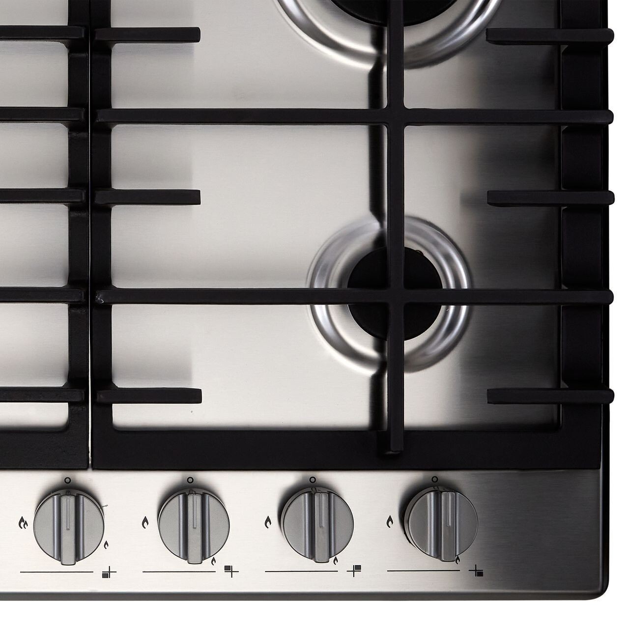 Hoover HHG6BF4K3X 60cm Gas hob, 4 burners, 1 Wok burner, Cast iron pan