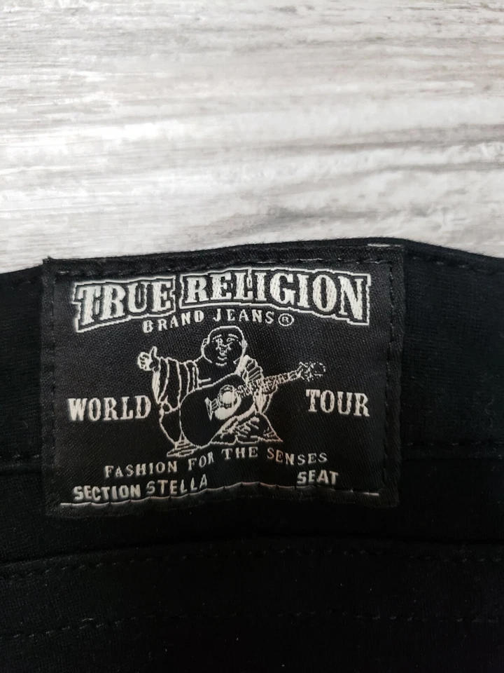 Pantalones de mezclilla ajustados elásticos suaves negros True Religion Stella talla M Foto 3 de 4