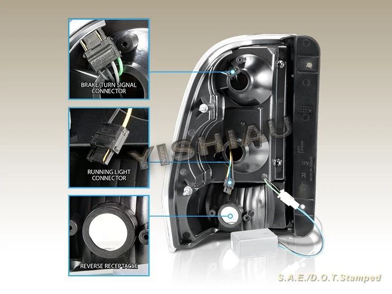 APTO PARA CHEVY TRAILBLAZER 2002-2009 LUZ TRASERA LED NEGRO NUEVO PAR Foto 2 de 4