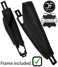 SCHWARZ NAHT LEDER HANDBREMSMANSCHETE+KUNSTSTOFFRAHM F?R AUDI 100 C4 1991-1997