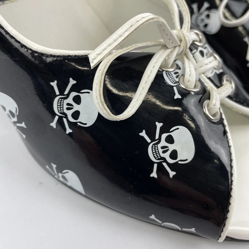 FUNTASMA por PLEASER CALAVERA BLANCA Punta Abierta Tacones Altos Gótico/Punk/Cosplay Talla 8 EE. UU. Foto 2 de 4