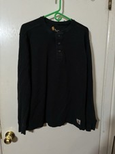Carhartt Brand Adult Medium Relaxed Fit Black Thermal Long Sleeve Shirt