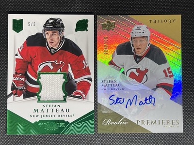 Lot (2) STEFAN MATTEAU 2013-14 Dominion Strap 5/5 & Trilogy Premiers Rookie Auto