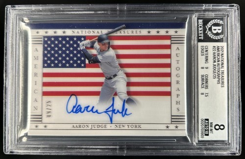 2021 Panini National Treasures Aaron Judge American Auto #/25 Yankees BGS 8/10