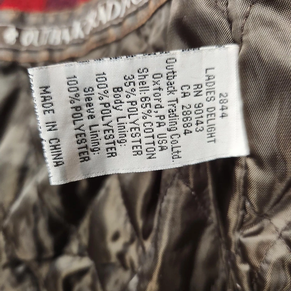 Chaqueta Outback Trading Company Mujer Mediana Marrón Damas Delight Forrada a Cuadros Foto 4 de 4